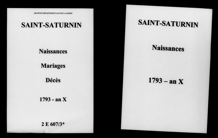 Saint-Saturnin. Naissances, mariages, décès 1793-an X