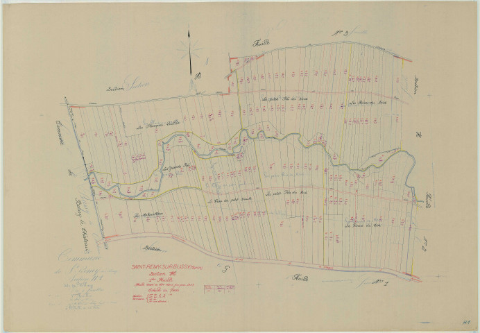 Saint-Remy-sur-Bussy (51515). Section H1 échelle 1/1250, plan mis à jour pour 1957, plan non régulier (papier)