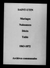 Saint-Utin. Mariages, naissances, décès et tables décennales des naissances, mariages, décès 1863-1872