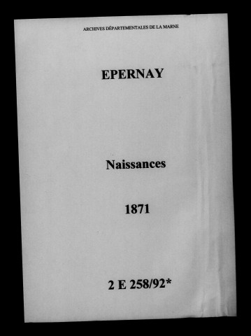 Épernay. Naissances 1871