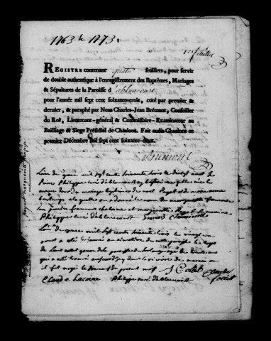 Ablancourt. Baptêmes, mariages, sépultures 1763-1772