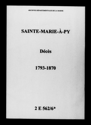 Sainte-Marie-à-Py. Décès 1793-1870