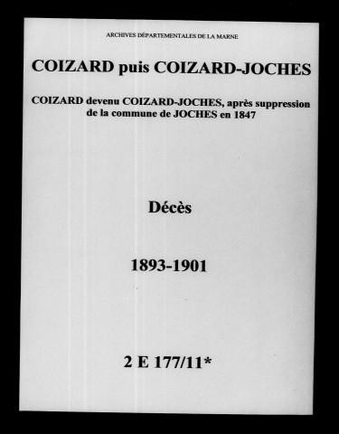 Coizard-Joches. Décès 1893-1901