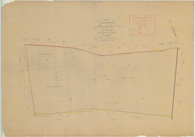 Mourmelon-le-Grand (51388). Section D2 échelle 1/2000, plan mis à jour pour 1935, plan non régulier (papier)