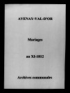Avenay. Mariages an XI-1812