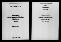 Chambrecy. Naissances, publications de mariage, mariages, décès 1893-1902