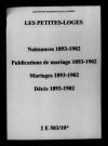 Petites-Loges (Les). Naissances, publications de mariage, mariages, décès 1893-1902