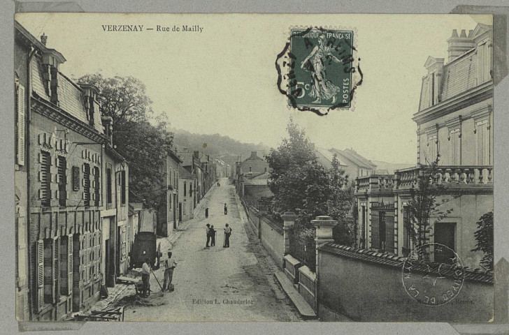 VERZENAY. Rue de Mailly / E. Mulot, photographe à Reims.
Édition L. Chauderlot.[vers 1910]