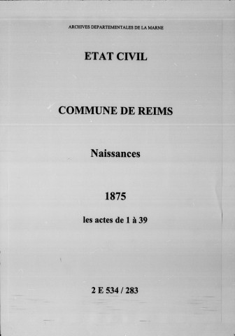 Reims. Naissances 1875