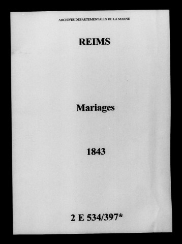 Reims. Mariages 1843