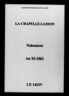 Chapelle-Lasson (La). Naissances an XI-1862