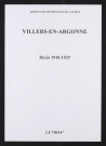Villers-en-Argonne. Décès 1910-1929