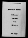 Bussy-le-Repos. Naissances, mariages, décès 1813-1832