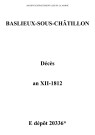 Baslieux-sous-Châtillon. Décès an XII-1812