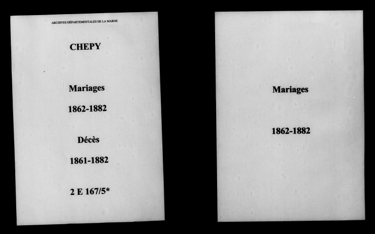Chepy. Mariages, décès 1861-1882