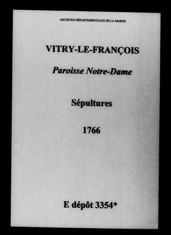 Vitry-le-François. Notre-Dame. Sépultures 1766