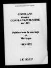 Conflans. Publications de mariage, mariages 1863-1892