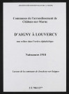 Communes d'Aigny à Louvercy de l'arrondissement de Châlons. Naissances 1918