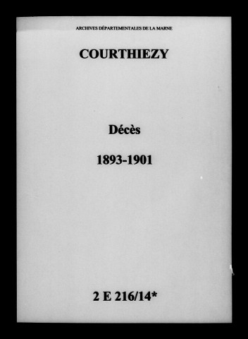 Courthiézy. Décès 1893-1901