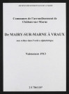 Communes de Mairy-sur-Marne à Vraux de l'arrondissement de Châlons. Naissances 1913
