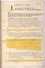 Arpentages et plans de pièces de terre sur le terroir de La Neuville, lieux-dits au Grille et à la Corvée (1756)