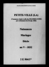 Petite-Ville (La). Naissances, mariages, décès 1804-1832