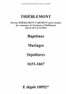 Thiéblemont. Baptêmes, mariages, sépultures 1633-1667