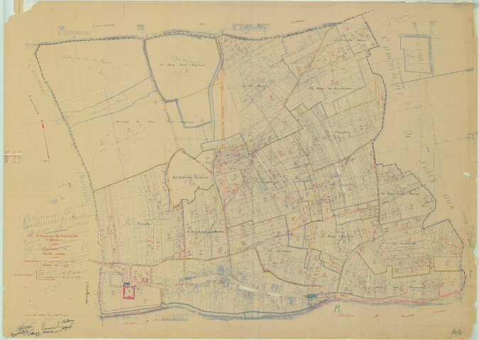 Villeneuve-lès-Charleville (La) (51626). Section A1 échelle 1/2500, plan mis à jour pour 01/01/1955, non régulier (papier)