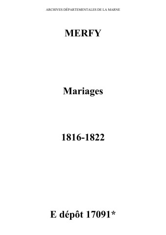 Merfy. Mariages 1816-1822
