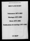 Bouvancourt. Naissances, mariages, décès, publications de mariage 1873-1882