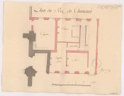 Plan du rez de Chaussée, deuxième projet pour le presbytère de Notre Dame de Chaalons, 1755.