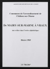 Communes de Mairy-sur-Marne à Vraux de l'arrondissement de Châlons. Décès 1903