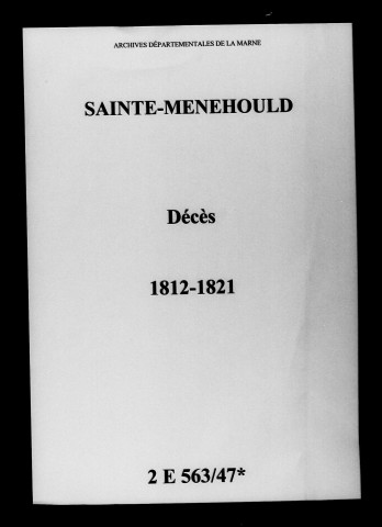 Sainte-Menehould. Décès 1812-1821