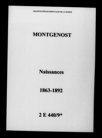 Montgenost. Naissances 1863-1892