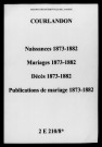 Courlandon. Naissances, mariages, décès, publications de mariage 1873-1882
