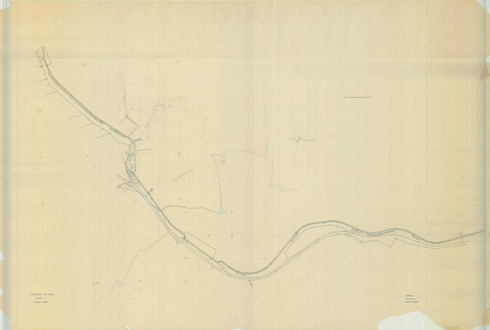 Larzicourt (51316). Section F1 échelle 1/5000, plan mis à jour pour 1955, plan non régulier (papier)