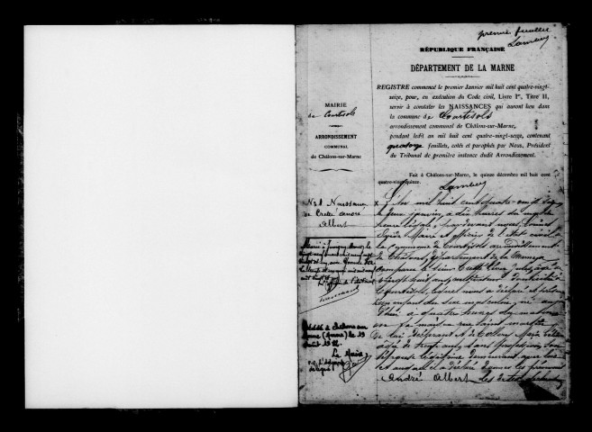 Courtisols. Naissances 1896-1902