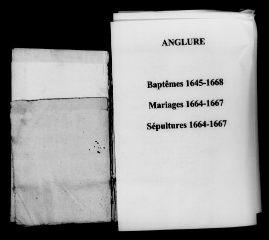 Anglure. Baptêmes, mariages, sépultures 1645-1672