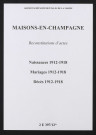Maisons-en-Champagne. Naissances, mariages, décès 1912-1918 (reconstitutions)