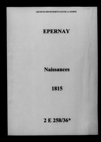 Épernay. Naissances 1815