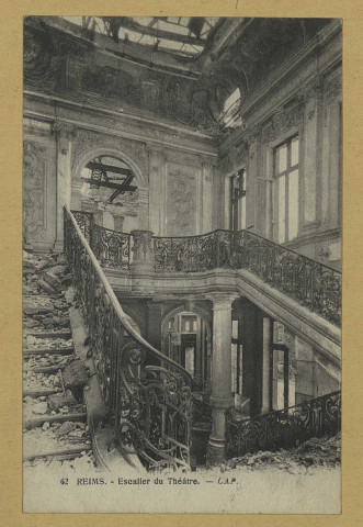 REIMS. 62. Escalier du théâtre. Stasbourg CAP - Cie Alsacienne. 1920 