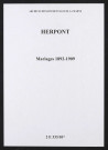 Herpont. Mariages 1892-1909
