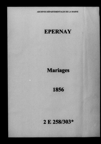 Épernay. Mariages 1856