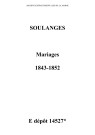Soulanges. Mariages 1843-1852