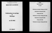 Broussy-le-Petit. Publications de mariage, mariages an XI-1862