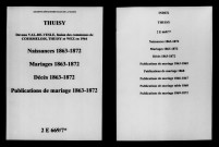 Thuisy. Naissances, mariages, décès, publications de mariage 1863-1872