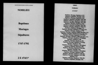 Noirlieu. Baptêmes, mariages, sépultures 1747-1792