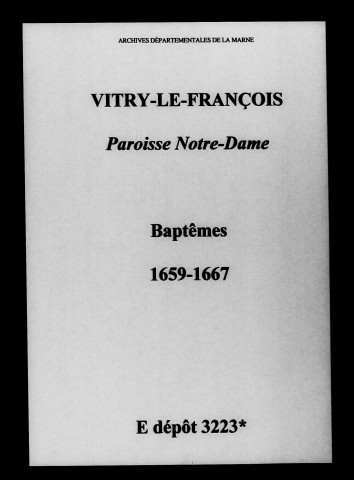 Vitry-le-François. Notre-Dame. Baptêmes 1659-1667