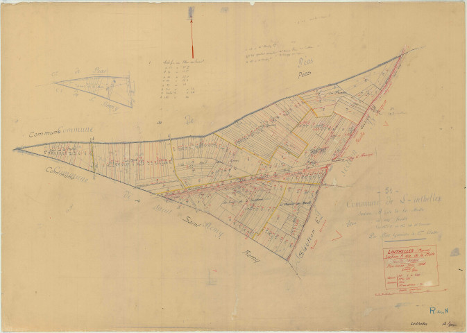 Linthelles (51323). Section A échelle 1/2500, plan mis à jour pour 01/01/1936, non régulier (papier)