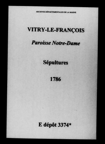 Vitry-le-François. Notre-Dame. Sépultures 1786